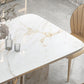 Glam Style Rectangle Table Sintered Stone Table with Metal Legs for Home