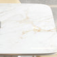 Glam Style Rectangle Table Sintered Stone Table with Metal Legs for Home