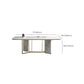 Glam Style Rectangle Table Sintered Stone Table with Metal Legs for Home
