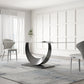 Contemporary Style Rectangle Table Sintered Stone Table with Metal Legs for Home 59.1"L x 31.5"W x 29.5"H Without Chairs Clearhalo 'Dining Tables & Seating' 'Dining Tables' 'dining_table' 'furn' 'furn_dining_table' 'Furniture' 'Kitchen & Dining Furniture' 6512783