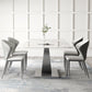 Contemporary Style Rectangle Table Sintered Stone Table with Metal Legs for Home 63"L x 31.5"W x 29.5"H Without Chairs Clearhalo 'Dining Tables & Seating' 'Dining Tables' 'dining_table' 'furn' 'furn_dining_table' 'Furniture' 'Kitchen & Dining Furniture' 6512784