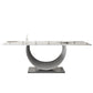 Contemporary Style Rectangle Table Sintered Stone Table with Metal Legs for Home Clearhalo 'Dining Tables & Seating' 'Dining Tables' 'dining_table' 'furn' 'furn_dining_table' 'Furniture' 'Kitchen & Dining Furniture' 6512786