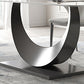 Contemporary Style Rectangle Table Sintered Stone Table with Metal Legs for Home Clearhalo 'Dining Tables & Seating' 'Dining Tables' 'dining_table' 'furn' 'furn_dining_table' 'Furniture' 'Kitchen & Dining Furniture' 6512789