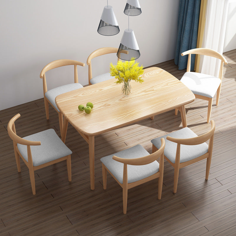 Light Wood Finish Table Modern Rectangle Dining Table for Home 47.2"L x 23.6"W x 29.5"H Without Chairs Clearhalo 'Dining Tables & Seating' 'Dining Tables' 'dining_table' 'furn' 'furn_dining_table' 'Furniture' 'Kitchen & Dining Furniture' 6512799