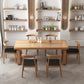 Contemporary Double Pedestal Dining Table Pine Solid Wood Rectangle Dining Table