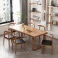 Contemporary Double Pedestal Dining Table Pine Solid Wood Rectangle Dining Table