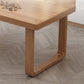 Contemporary Double Pedestal Dining Table Pine Solid Wood Rectangle Dining Table
