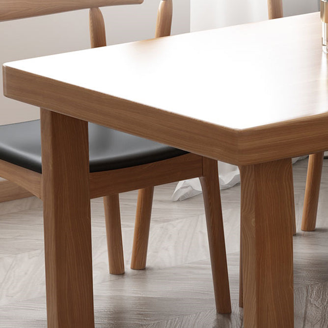 Contemporary Double Pedestal Dining Table Pine Solid Wood Rectangle Dining Table