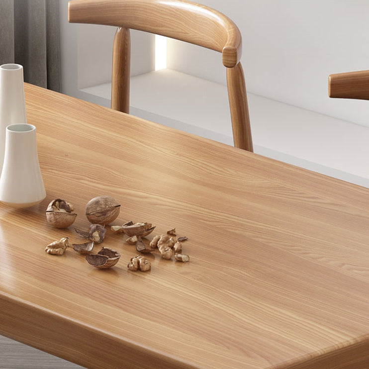 Contemporary Double Pedestal Dining Table Pine Solid Wood Rectangle Dining Table