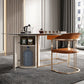 Glam Rectangle Table Sintered Stone Table with Metal Legs for Home Use