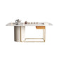 Glam Rectangle Table Sintered Stone Table with Metal Legs for Home Use