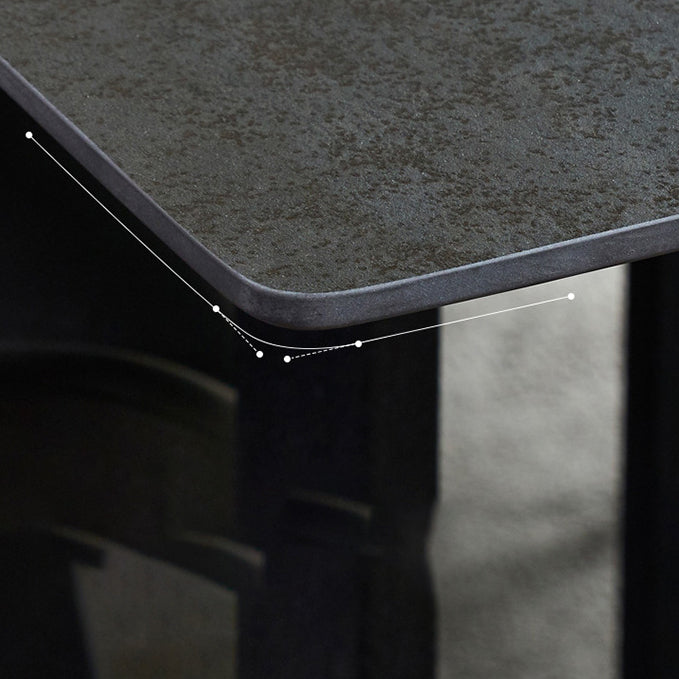 Industrial Rectangle Table Sintered Stone Table with Metal Legs for Home Clearhalo 'Dining Tables & Seating' 'Dining Tables' 'dining_table' 'furn' 'furn_dining_table' 'Furniture' 'Kitchen & Dining Furniture' 6512875