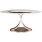Mesa de comedor redonda moderna Mesa de comedor de piedra con base de pedestal de acero inoxidable