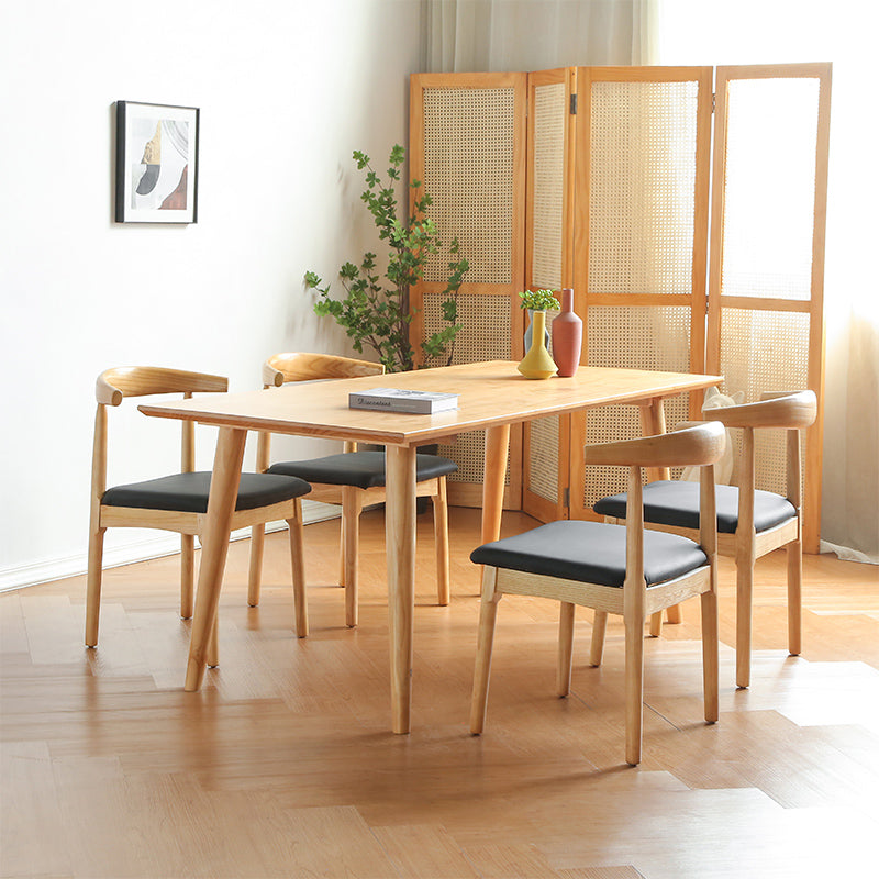 Pine Solid Wood Dining Table Modern Rectangle Dining Table in Natural