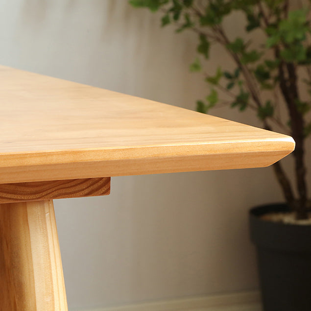 Pine Solid Wood Dining Table Modern Rectangle Dining Table in Natural
