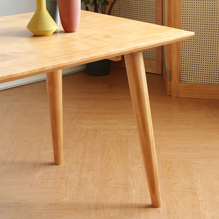 Pine Solid Wood Dining Table Modern Rectangle Dining Table in Natural