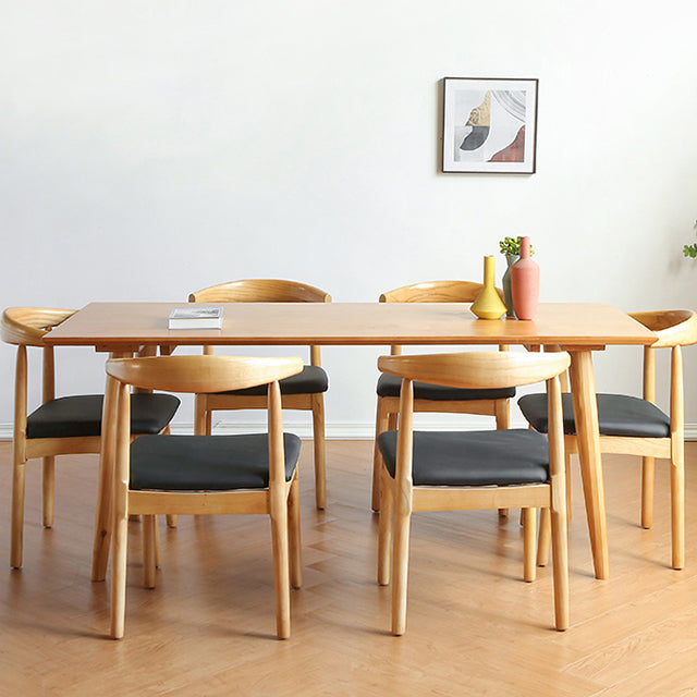 Pine Solid Wood Dining Table Modern Rectangle Dining Table in Natural