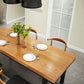Industrial Dining Table with Metal Legs Brown Solid Wood Top Table
