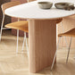 Oval Stone Dining Table Contemporary Dining Table with Double Pedestal Base Clearhalo 'Dining Tables & Seating' 'Dining Tables' 'dining_table' 'furn' 'furn_dining_table' 'Furniture' 'Kitchen & Dining Furniture' 6512960