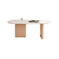 Oval Stone Dining Table Contemporary Dining Table with Double Pedestal Base Clearhalo 'Dining Tables & Seating' 'Dining Tables' 'dining_table' 'furn' 'furn_dining_table' 'Furniture' 'Kitchen & Dining Furniture' 6512961