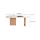 Oval Stone Dining Table Contemporary Dining Table with Double Pedestal Base Clearhalo 'Dining Tables & Seating' 'Dining Tables' 'dining_table' 'furn' 'furn_dining_table' 'Furniture' 'Kitchen & Dining Furniture' 6512964