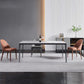 Industrial Style Rectangle Table Sintered Stone Table with Metal Legs for Home
