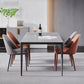 Industrial Style Rectangle Table Sintered Stone Table with Metal Legs for Home
