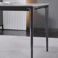Industrial Style Rectangle Table Sintered Stone Table with Metal Legs for Home