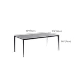 Industrial Style Rectangle Table Sintered Stone Table with Metal Legs for Home