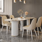 Free Form Stone Dining Table Modern Dining Table for Dining Room 63"L x 31.5"W x 29.5"H Without Chairs Clearhalo 'Dining Tables & Seating' 'Dining Tables' 'dining_table' 'furn' 'furn_dining_table' 'Furniture' 'Kitchen & Dining Furniture' 6512989