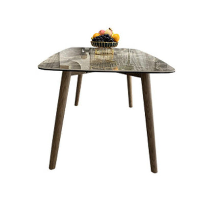 Gray Stone Top Table with Ash Wood Frame Modern Dining Table for Home Without Chairs Clearhalo 'Dining Tables & Seating' 'Dining Tables' 'dining_table' 'furn' 'furn_dining_table' 'Furniture' 'Kitchen & Dining Furniture' 6513001