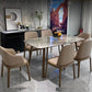 Gray Stone Top Table with Ash Wood Frame Modern Dining Table for Home 51.2"L x 31.5"W x 29.5"H Without Chairs Clearhalo 'Dining Tables & Seating' 'Dining Tables' 'dining_table' 'furn' 'furn_dining_table' 'Furniture' 'Kitchen & Dining Furniture' 6513003