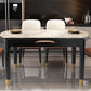 Round Extendable Dining Table Modern Stone Dining Table with Solid Wood Base Clearhalo 'Dining Tables & Seating' 'Dining Tables' 'dining_table' 'furn' 'furn_dining_table' 'Furniture' 'Kitchen & Dining Furniture' 6513023