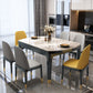 Round Extendable Dining Table Modern Stone Dining Table with Solid Wood Base Clearhalo 'Dining Tables & Seating' 'Dining Tables' 'dining_table' 'furn' 'furn_dining_table' 'Furniture' 'Kitchen & Dining Furniture' 6513024