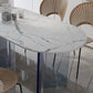 White Oval Stone Dining Table Modern Acrylic Double Pedestal Dining Table Clearhalo 'Dining Tables & Seating' 'Dining Tables' 'dining_table' 'furn' 'furn_dining_table' 'Furniture' 'Kitchen & Dining Furniture' 6513034