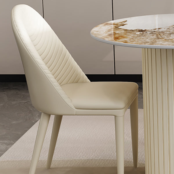 Iron Double Pedestal Dining Table Modern Oval Dining Table for Dining Room Clearhalo 'Dining Tables & Seating' 'Dining Tables' 'dining_table' 'furn' 'furn_dining_table' 'Furniture' 'Kitchen & Dining Furniture' 6513048