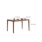 Mesa rectangular de estilo industrial, mesa de piedra sinterizada con patas de madera para uso doméstico