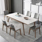 Modern Style Rectangle Table Sintered Stone Table with Wooden Legs for Home Use Clearhalo 'Dining Tables & Seating' 'Dining Tables' 'dining_table' 'furn' 'furn_dining_table' 'Furniture' 'Kitchen & Dining Furniture' 6513080