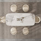 Glam Rectangle Dining Table Sintered Stone Table with Metal Legs for Kitchen Clearhalo 'Dining Tables & Seating' 'Dining Tables' 'dining_table' 'furn' 'furn_dining_table' 'Furniture' 'Kitchen & Dining Furniture' 6513122