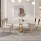 Glam Rectangle Dining Table Sintered Stone Table with Metal Legs for Home Clearhalo 'Dining Tables & Seating' 'Dining Tables' 'dining_table' 'furn' 'furn_dining_table' 'Furniture' 'Kitchen & Dining Furniture' 6513135