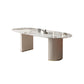 Glam Oval Dining Table Sintered Stone Table with Metal Legs for Home Clearhalo 'Dining Tables & Seating' 'Dining Tables' 'dining_table' 'furn' 'furn_dining_table' 'Furniture' 'Kitchen & Dining Furniture' 6513146