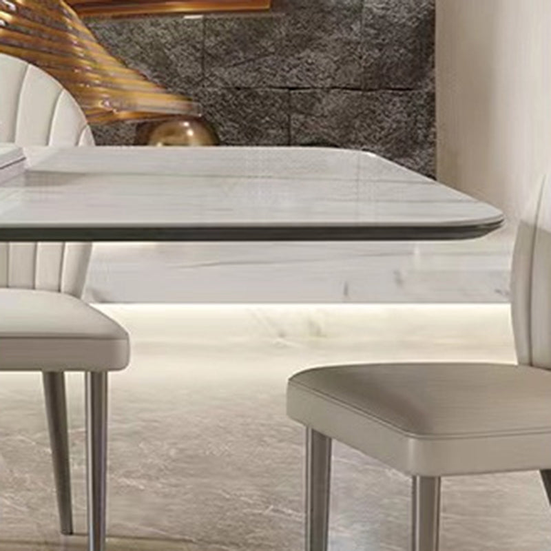 Modern Rectangle Dining Table Sintered Stone Table with Metal Legs for Home Clearhalo 'Dining Tables & Seating' 'Dining Tables' 'dining_table' 'furn' 'furn_dining_table' 'Furniture' 'Kitchen & Dining Furniture' 6513161