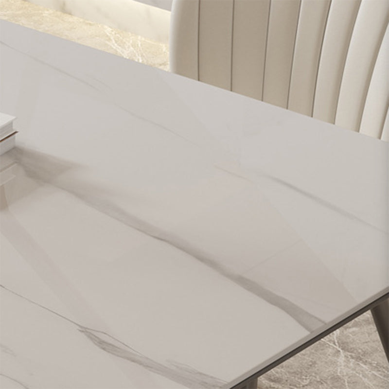 Modern Rectangle Dining Table Sintered Stone Table with Metal Legs for Home Clearhalo 'Dining Tables & Seating' 'Dining Tables' 'dining_table' 'furn' 'furn_dining_table' 'Furniture' 'Kitchen & Dining Furniture' 6513162