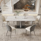 Modern Rectangle Dining Table Sintered Stone Table with Metal Legs for Home Clearhalo 'Dining Tables & Seating' 'Dining Tables' 'dining_table' 'furn' 'furn_dining_table' 'Furniture' 'Kitchen & Dining Furniture' 6513164