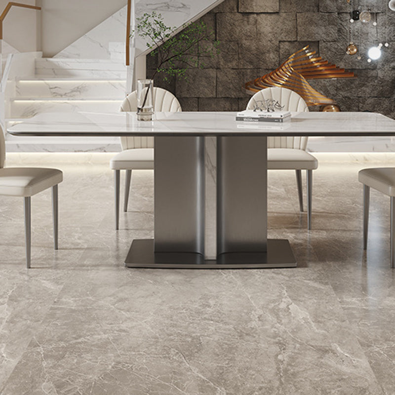 Modern Rectangle Dining Table Sintered Stone Table with Metal Legs for Home Clearhalo 'Dining Tables & Seating' 'Dining Tables' 'dining_table' 'furn' 'furn_dining_table' 'Furniture' 'Kitchen & Dining Furniture' 6513165
