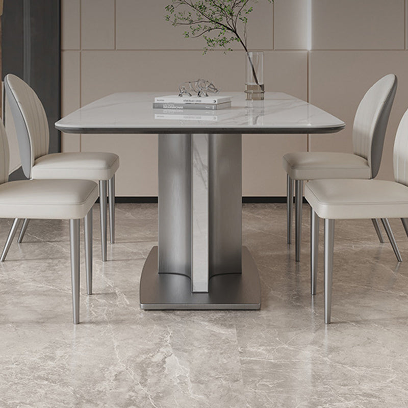 Modern Rectangle Dining Table Sintered Stone Table with Metal Legs for Home Clearhalo 'Dining Tables & Seating' 'Dining Tables' 'dining_table' 'furn' 'furn_dining_table' 'Furniture' 'Kitchen & Dining Furniture' 6513166