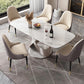 Modern Style Dining Rectangle Table Sintered Stone Table with Metal Legs for Home White Without Chairs Clearhalo 'Dining Tables & Seating' 'Dining Tables' 'dining_table' 'furn' 'furn_dining_table' 'Furniture' 'Kitchen & Dining Furniture' 6513182