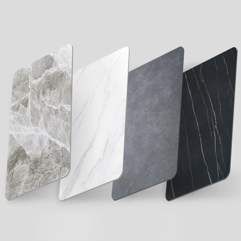 Mesa rectangular de comedor estilo Glam, mesa de piedra sinterizada con patas de metal para el hogar