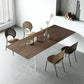 Table à manger rectangulaire moderne, Table en bois avec pieds en plastique pour la maison