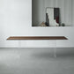 Table à manger rectangulaire moderne, Table en bois avec pieds en plastique pour la maison